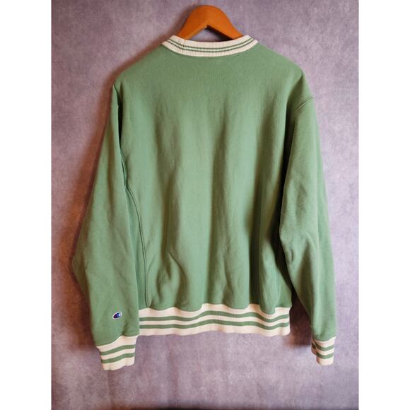 Champion Reverse Weave Men's Heavyweight Pullover Sweatshirt. Green. Size L - Picture 4 of 5
